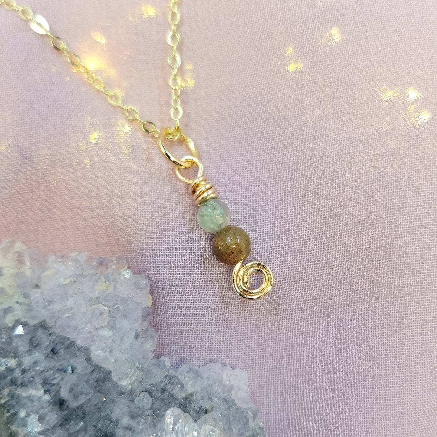 Dainty Ocean Jasper Fairy Necklace