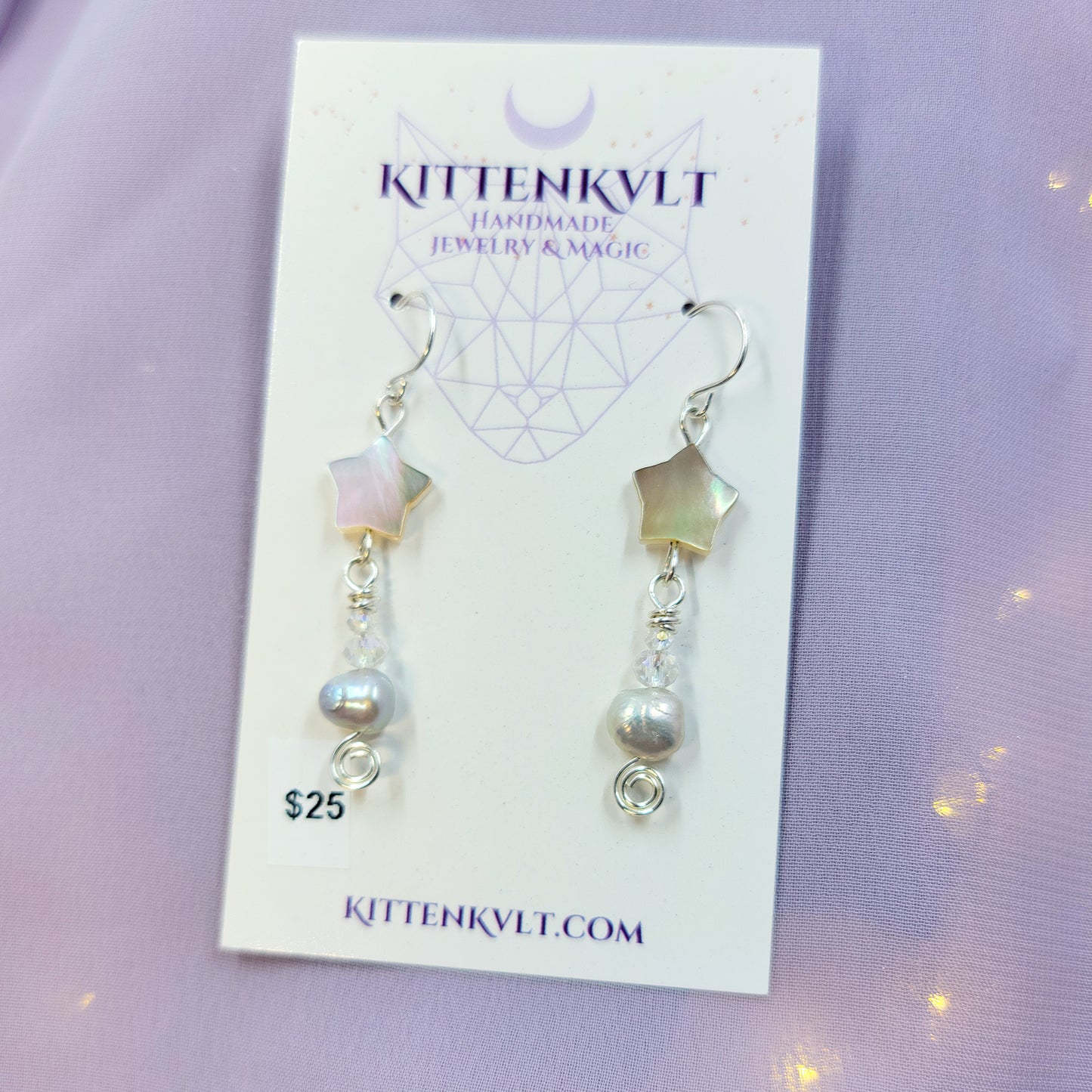 Shell Star & Freshwater Pearl Earrings