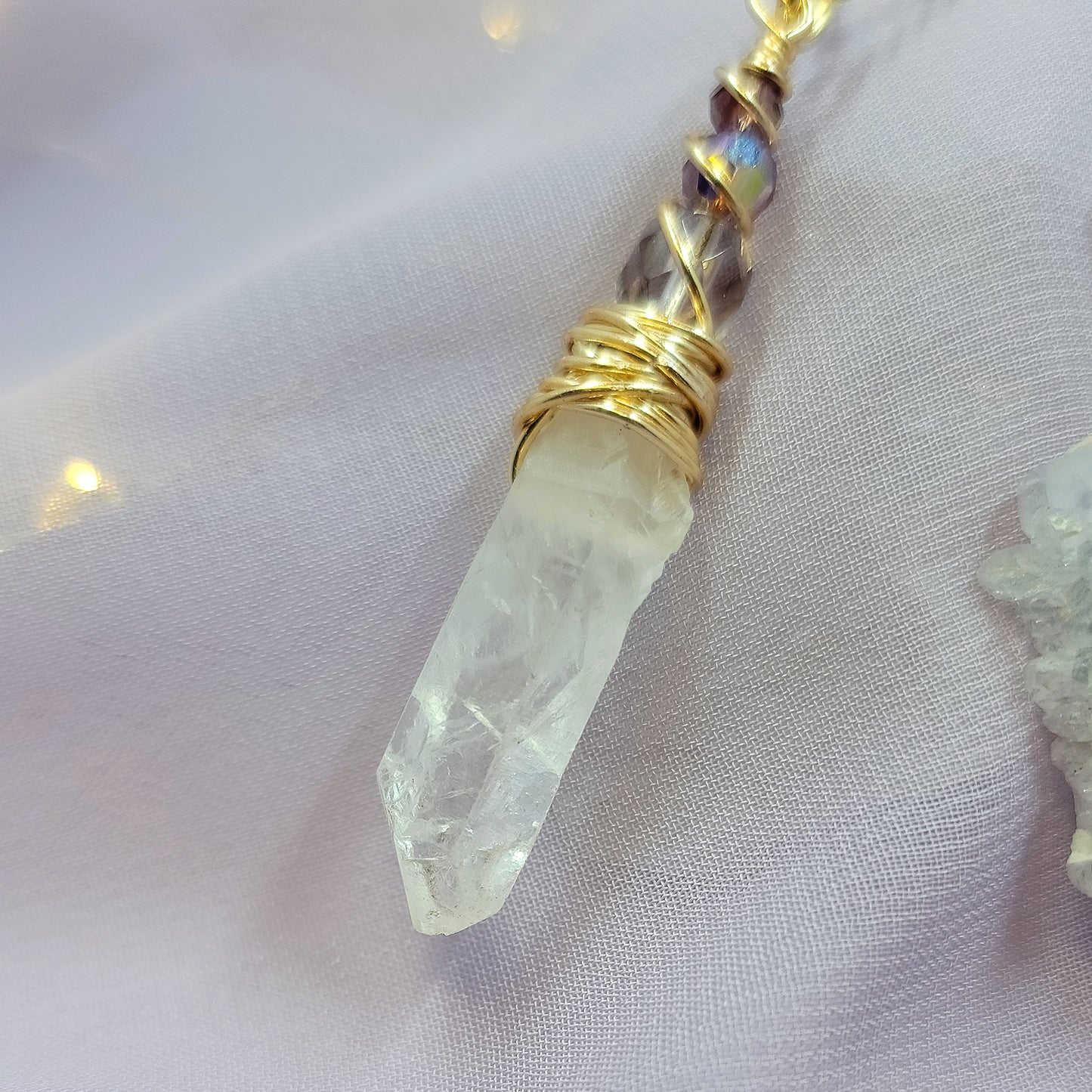 Ethereal Mystical Fairy Quartz Crystal Necklace