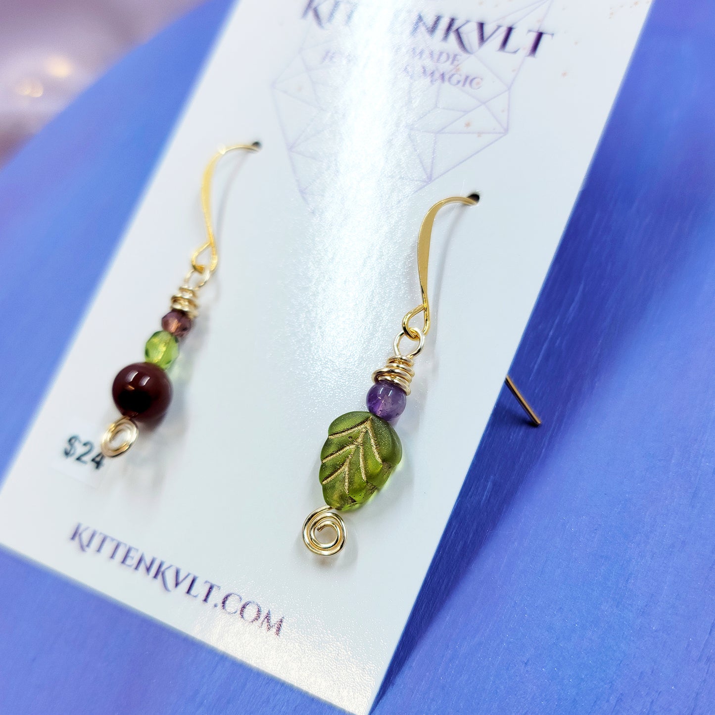Earthy Fairy Jasper & Amethyst Earrings
