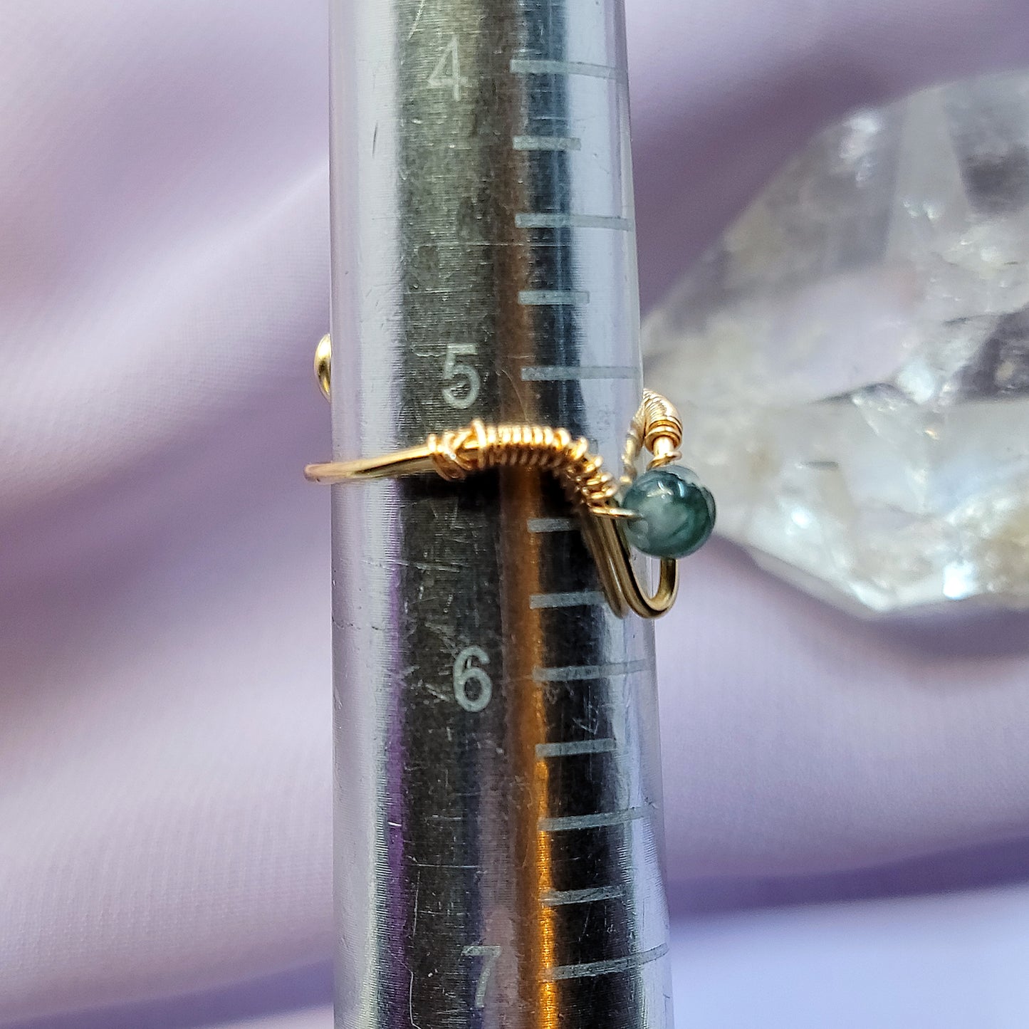 Elven Fairy Moss Agate Adjustable Ring