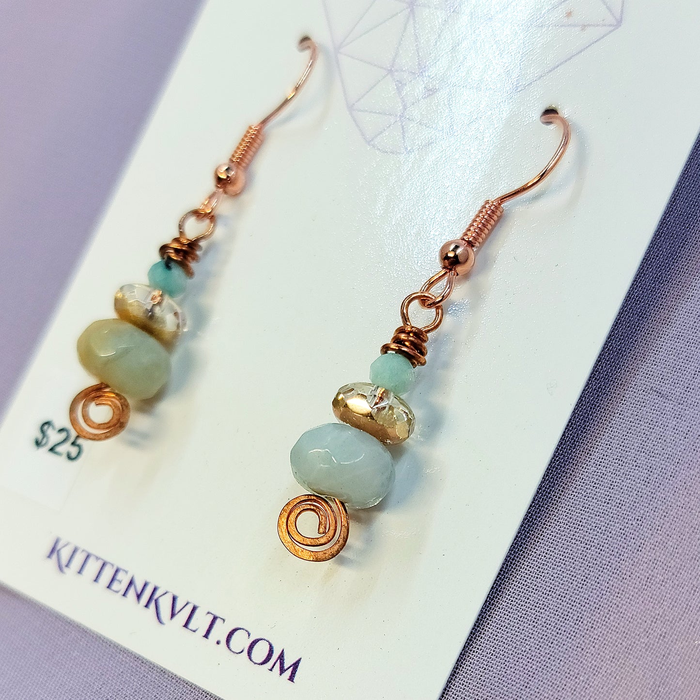 Mystical Sea Witch Amazontie Copper Earrings