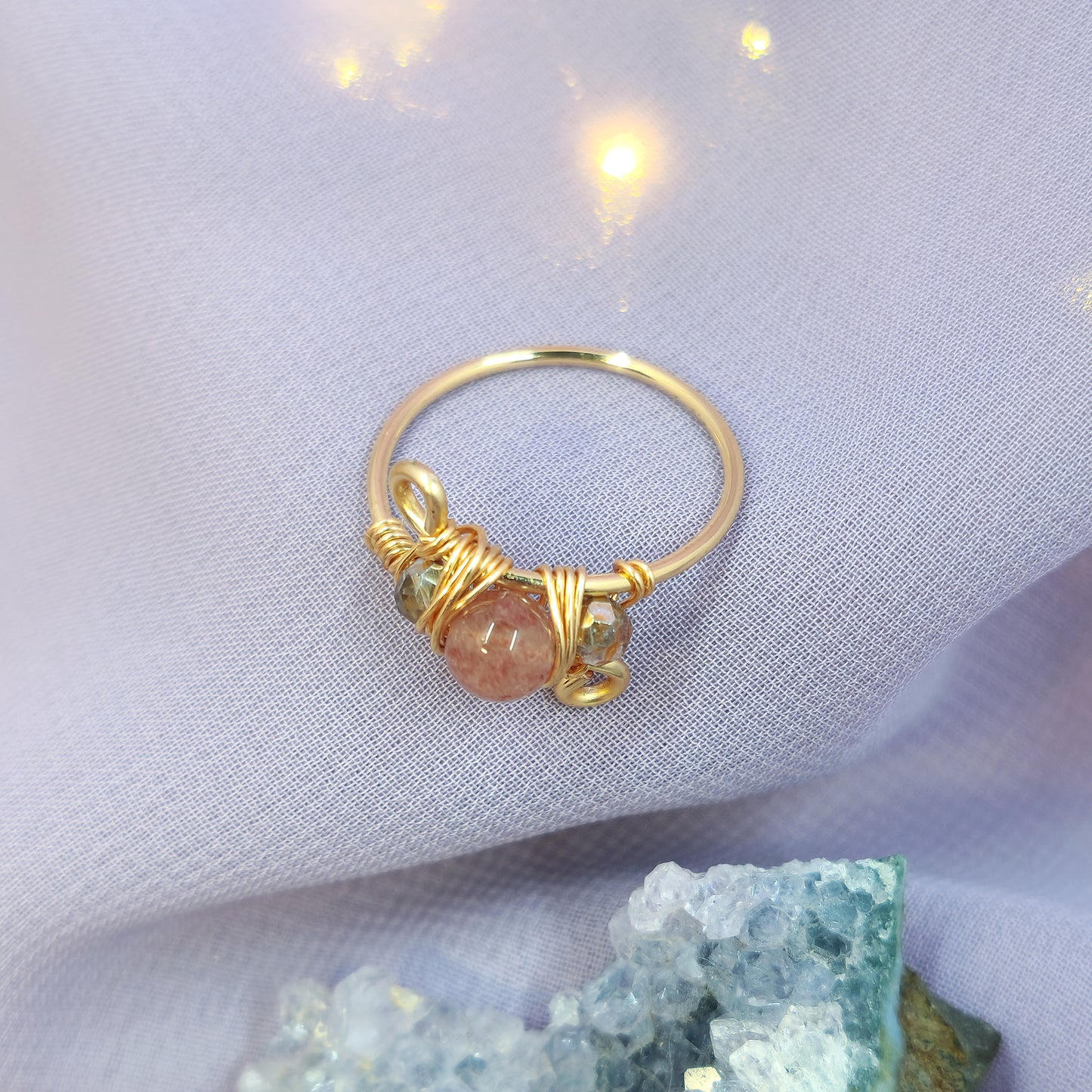 Mystical Fairy Strawberry Quartz Ring