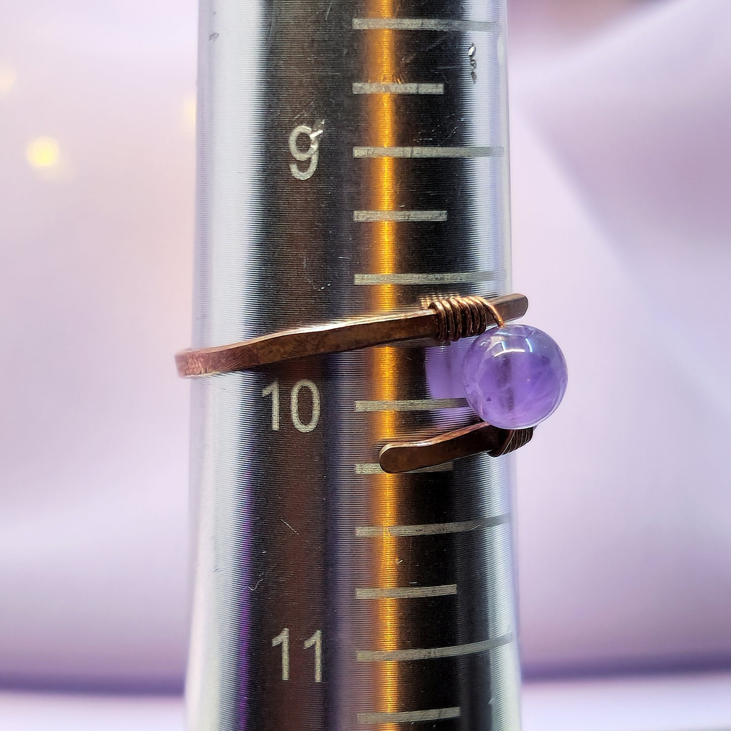 Fairy Hammered Copper Amethyst Ring