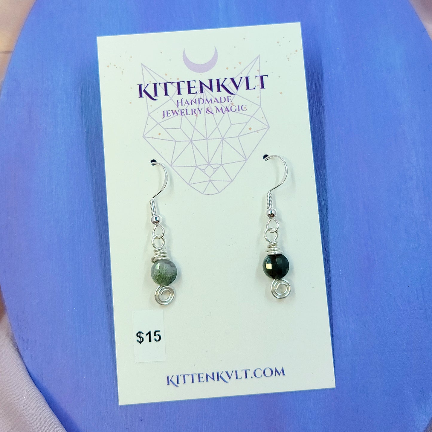 Dainty Earthy Moss Agate & Jasper Earrings