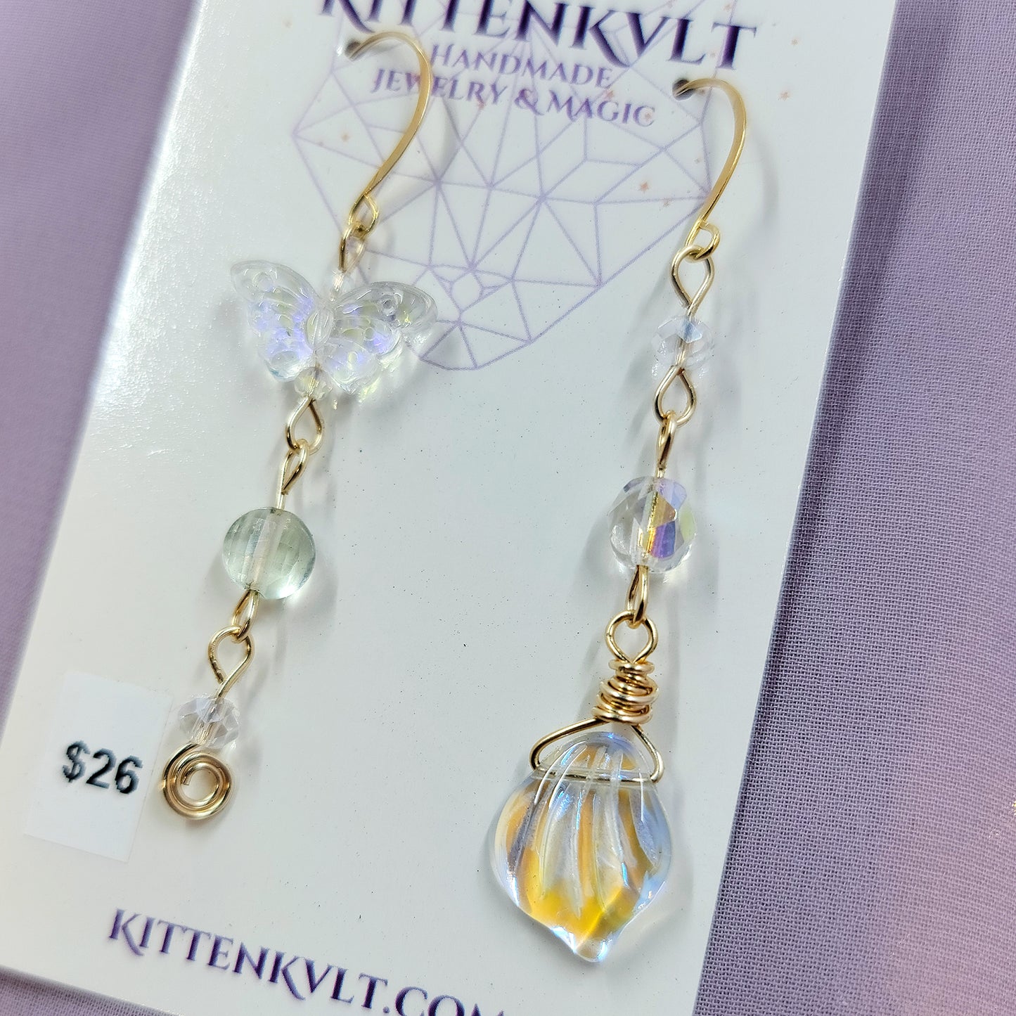 Ethereal Fluorite Butterfly Earrings