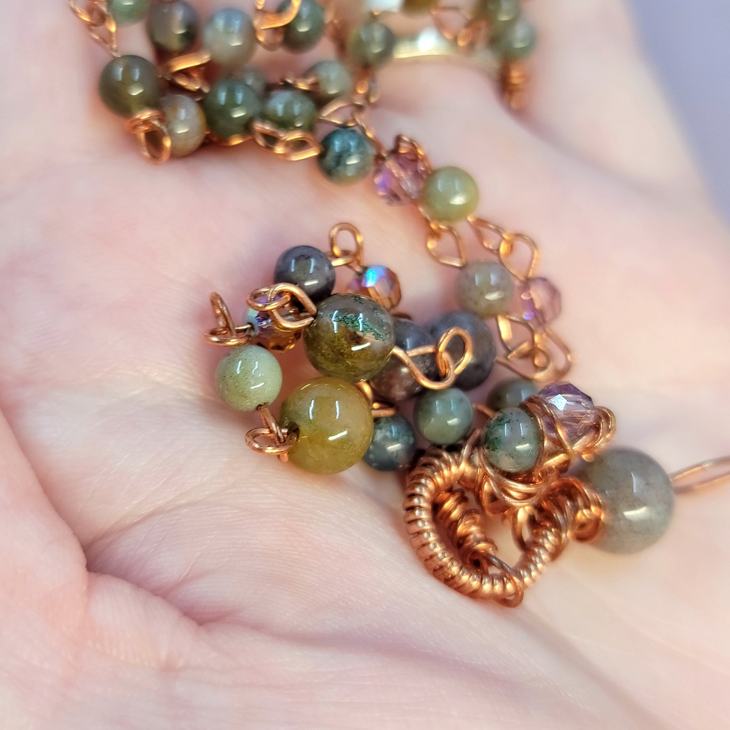 Mystical Witchy Fairy Ocean Jasper Copper Necklace