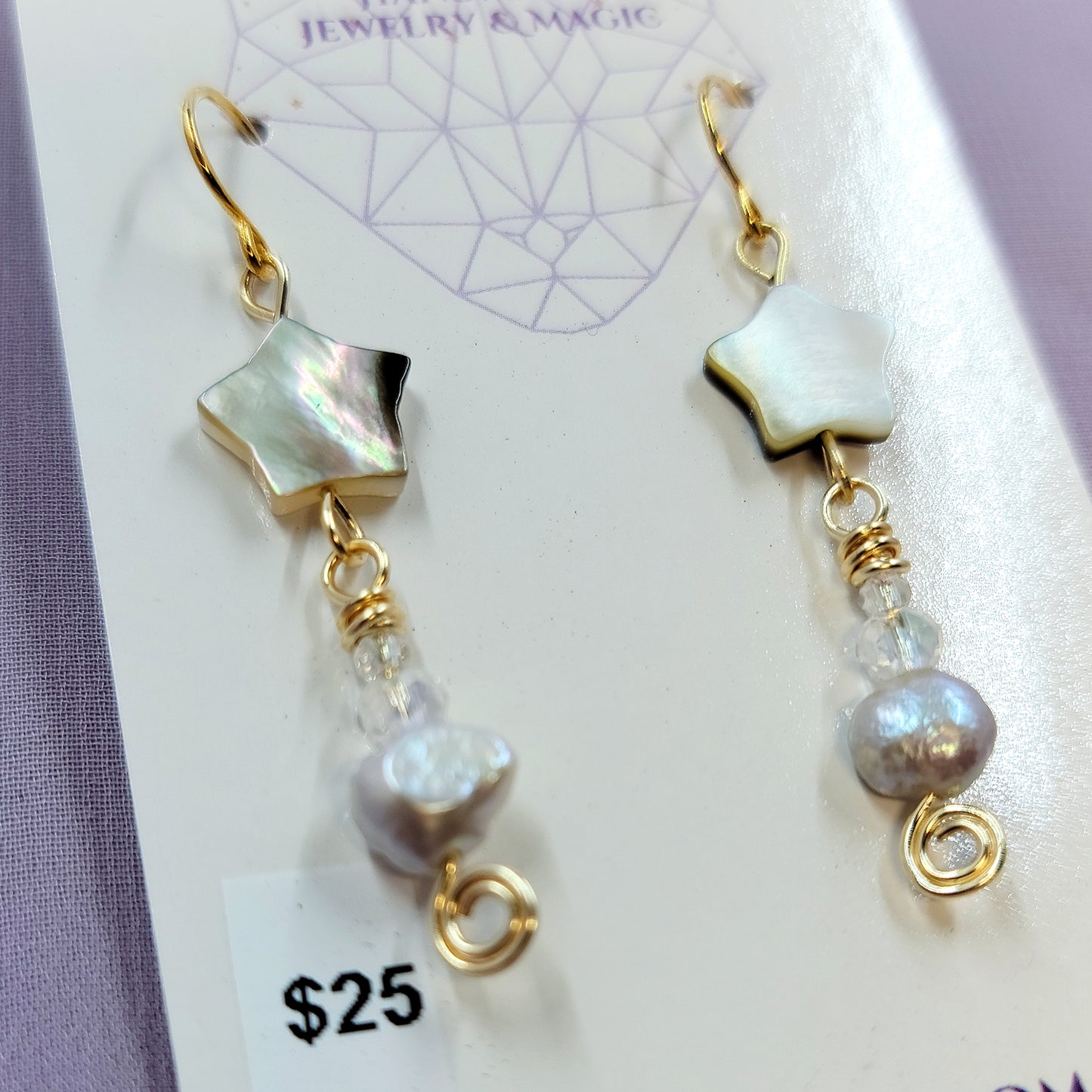 Shell Star & Freshwater Pearl Earrings