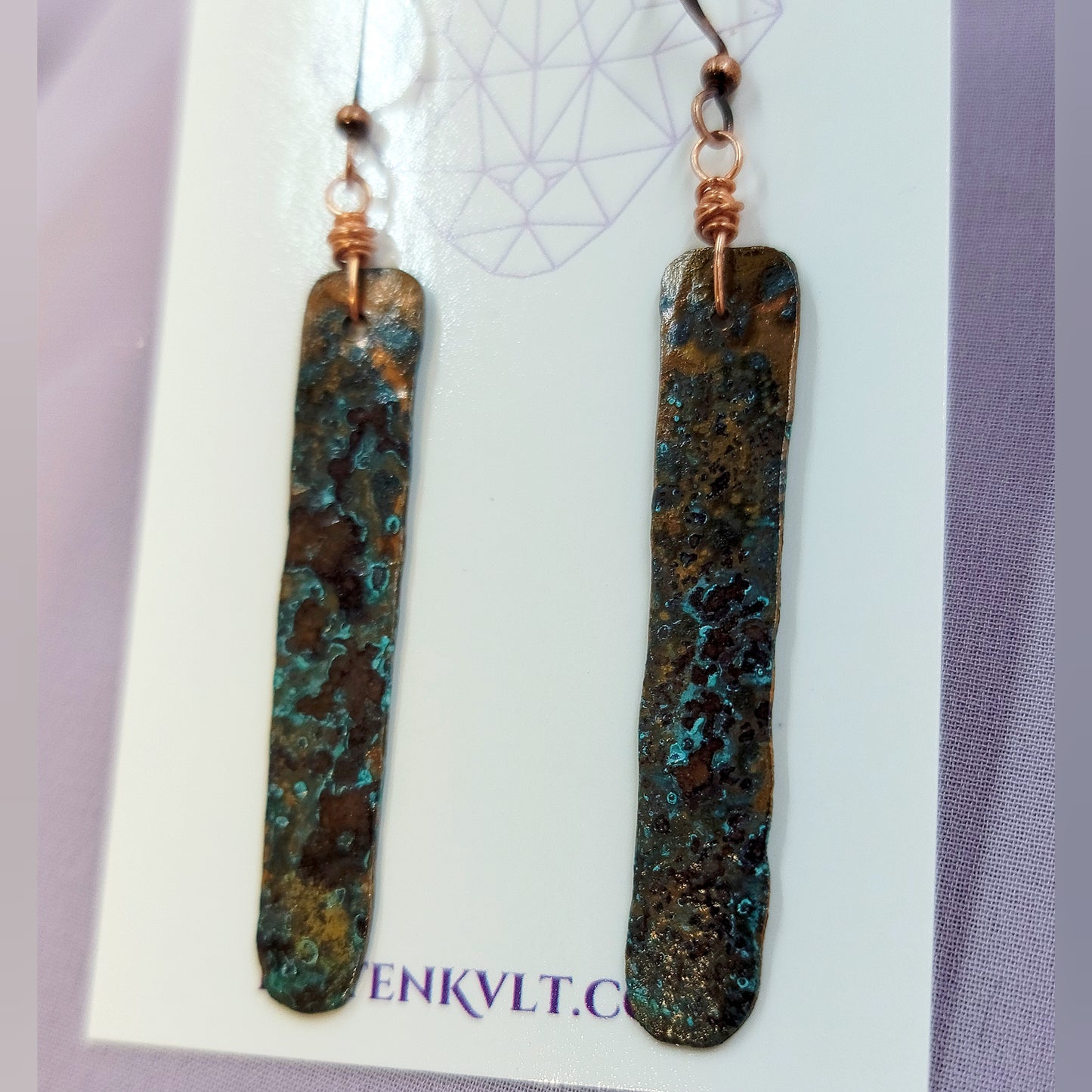 Rustic Patina Copper Earrings