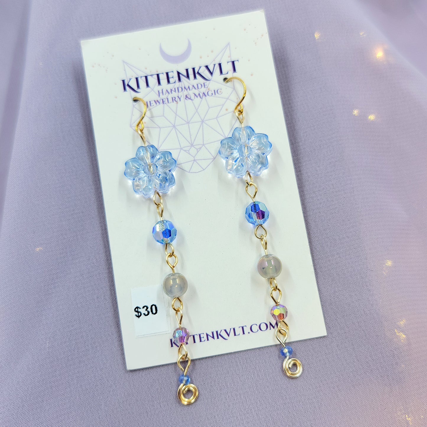 Aura Agate Glass Flower Earrings