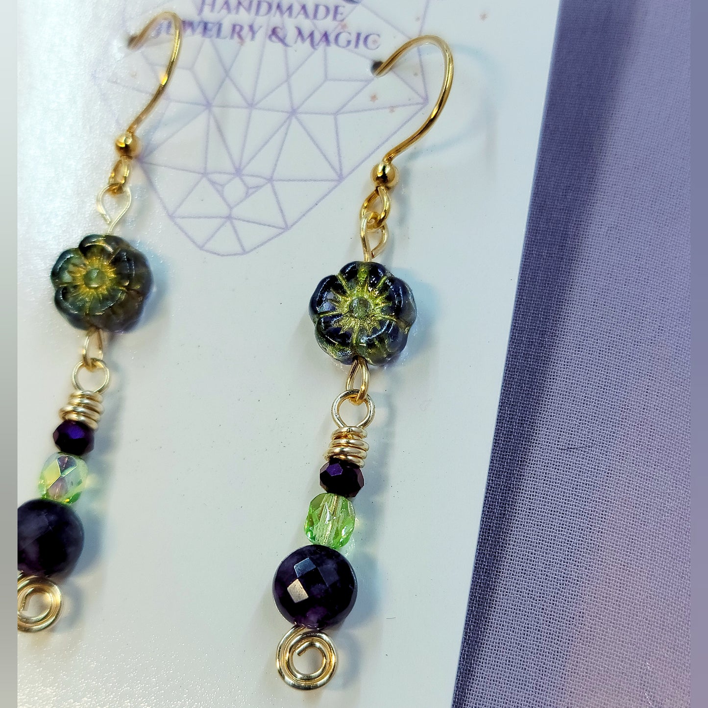 Amethyst Fairy Flower Earrings