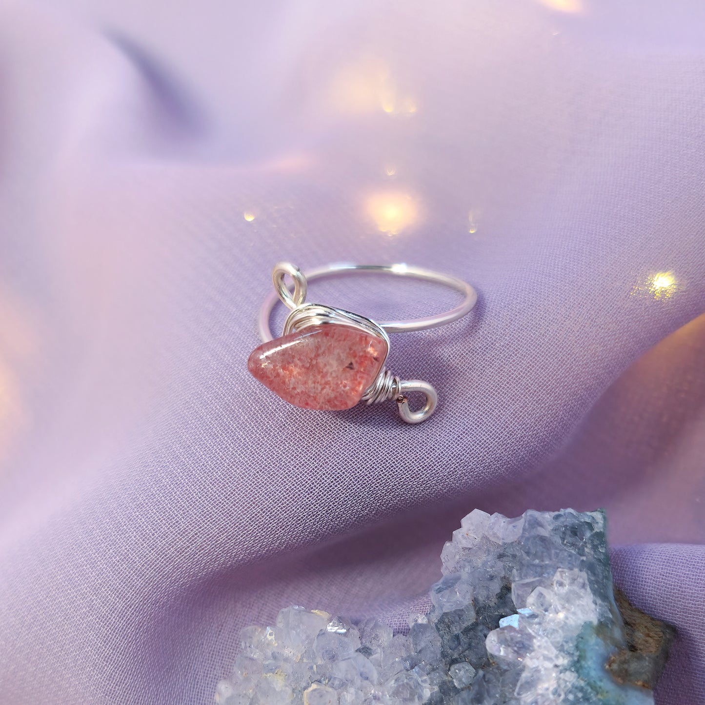 Whimsical Fairy Strawberry Quartz Ring
