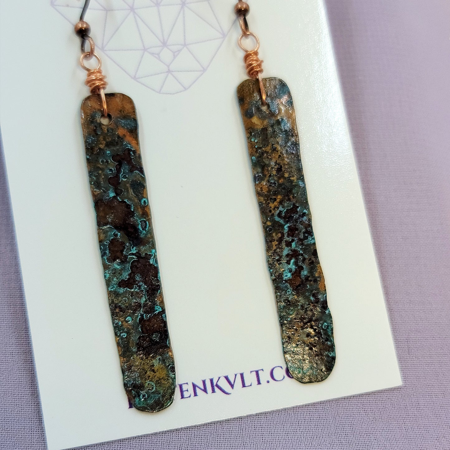 Rustic Patina Copper Earrings