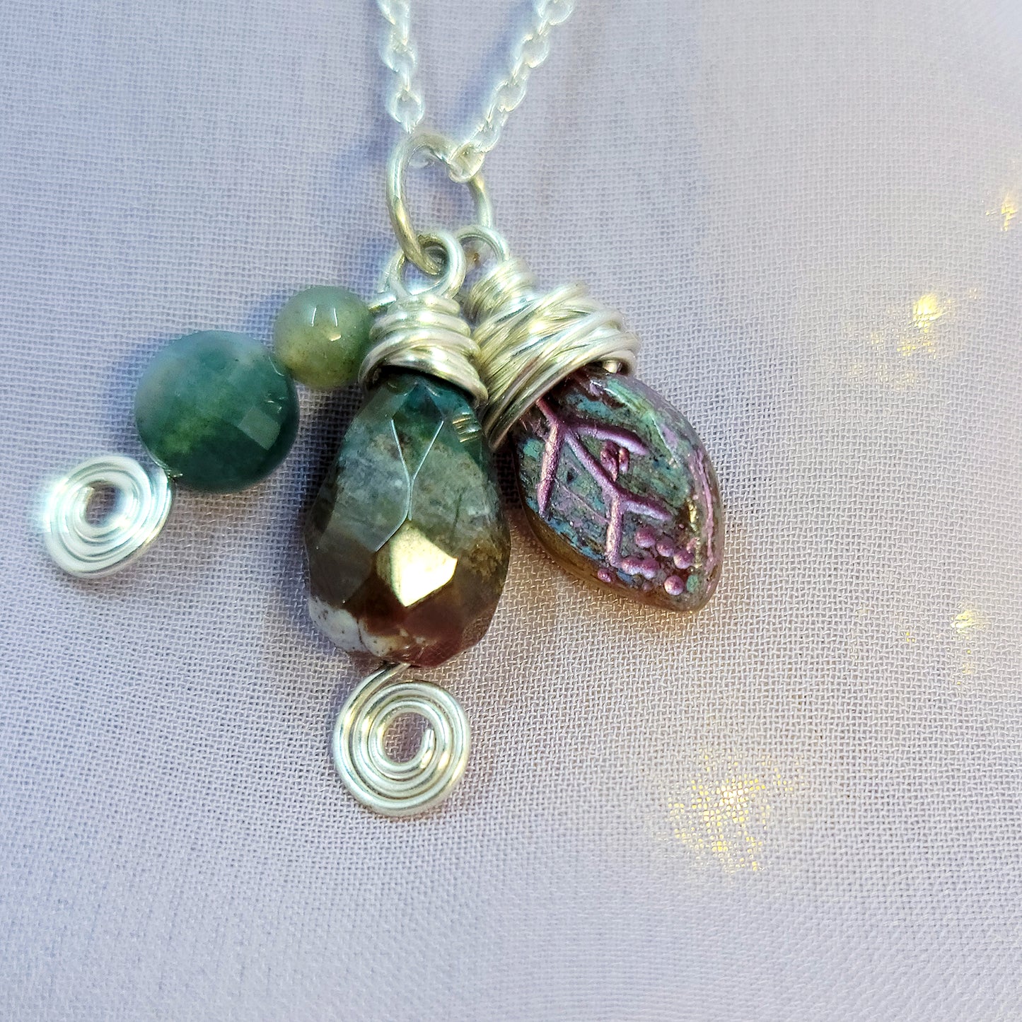 Ocean Jasper Leaf Necklace