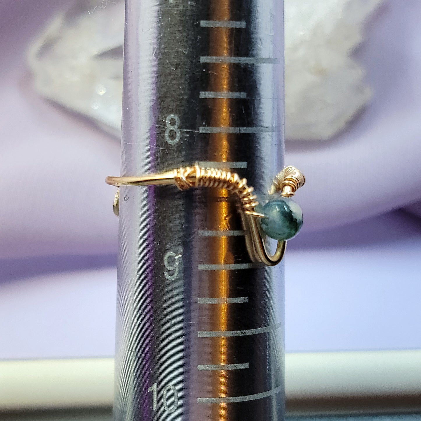 Elven Fairy Moss Agate Adjustable Ring