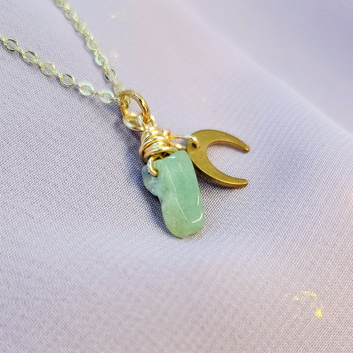 Mystical Witchy Fairy Ocean Jasper Moon Necklace