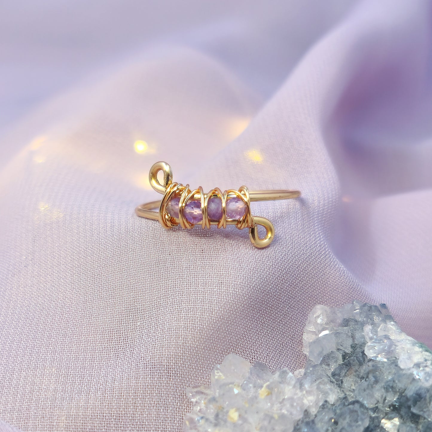Mystical Witchy Fairy Amethyst Ring