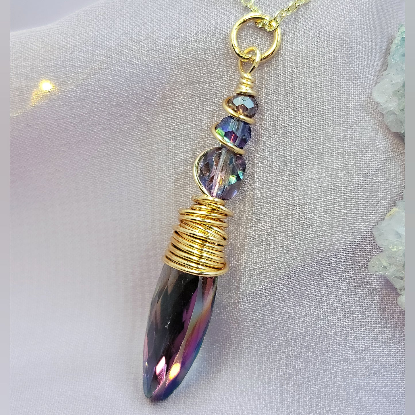 Mystical Fairy Rainbow Sun Catcher Necklace