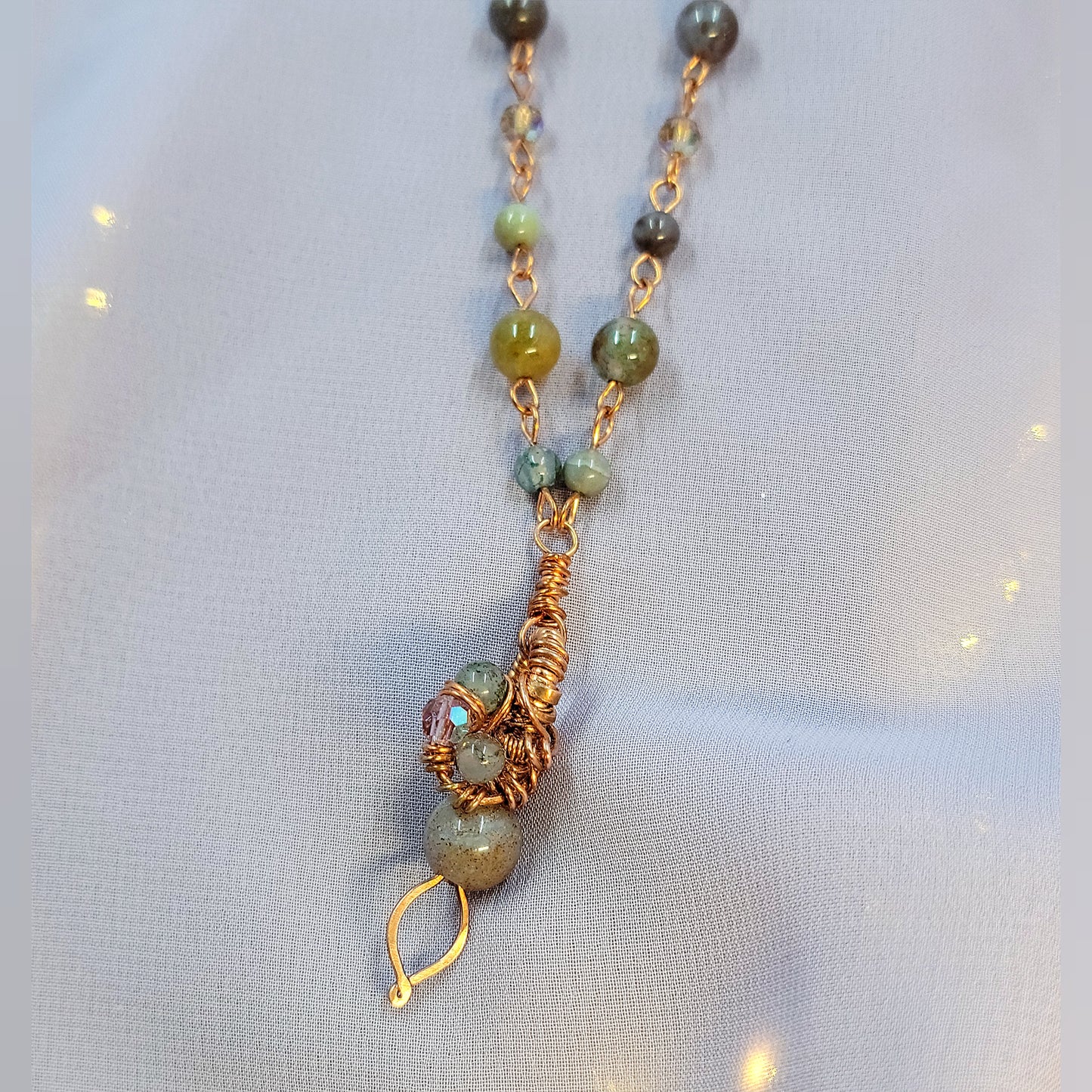 Mystical Witchy Fairy Ocean Jasper Copper Necklace