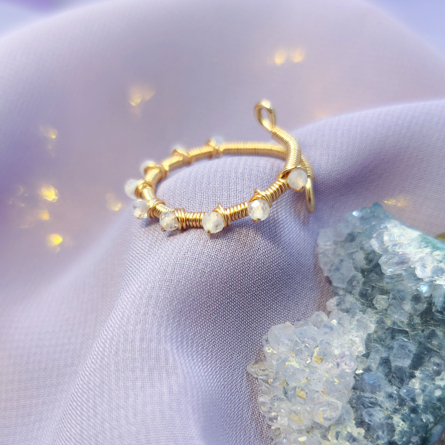 Ethereal Fairy Moonstone Adjustable Ring