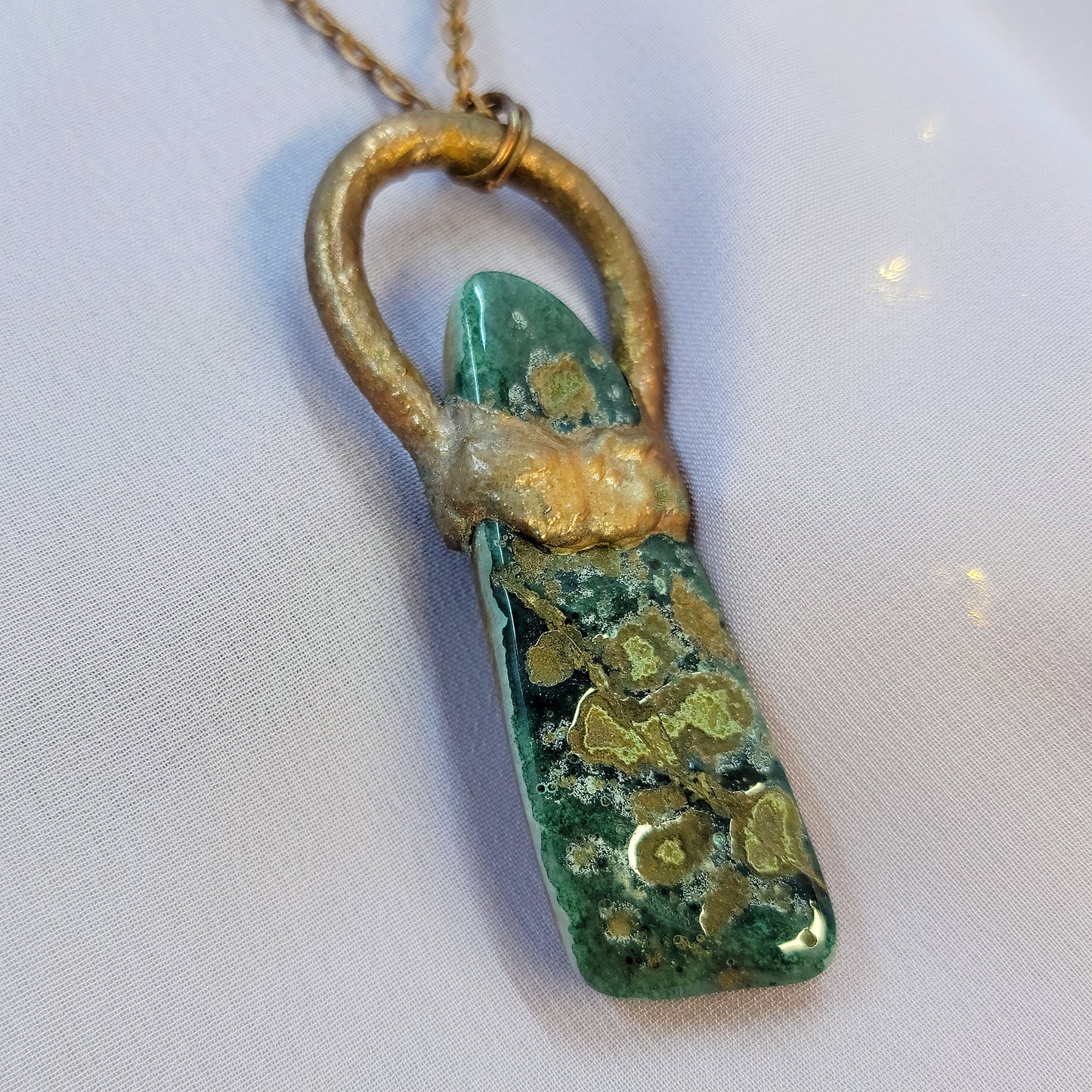 Super 7 Amethyst Electroformed Copper Pendant