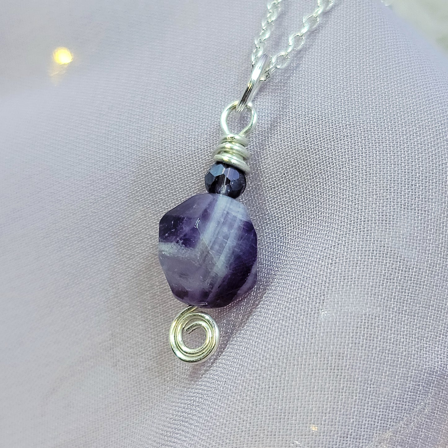 Star Cut Chevron Amethyst Necklace