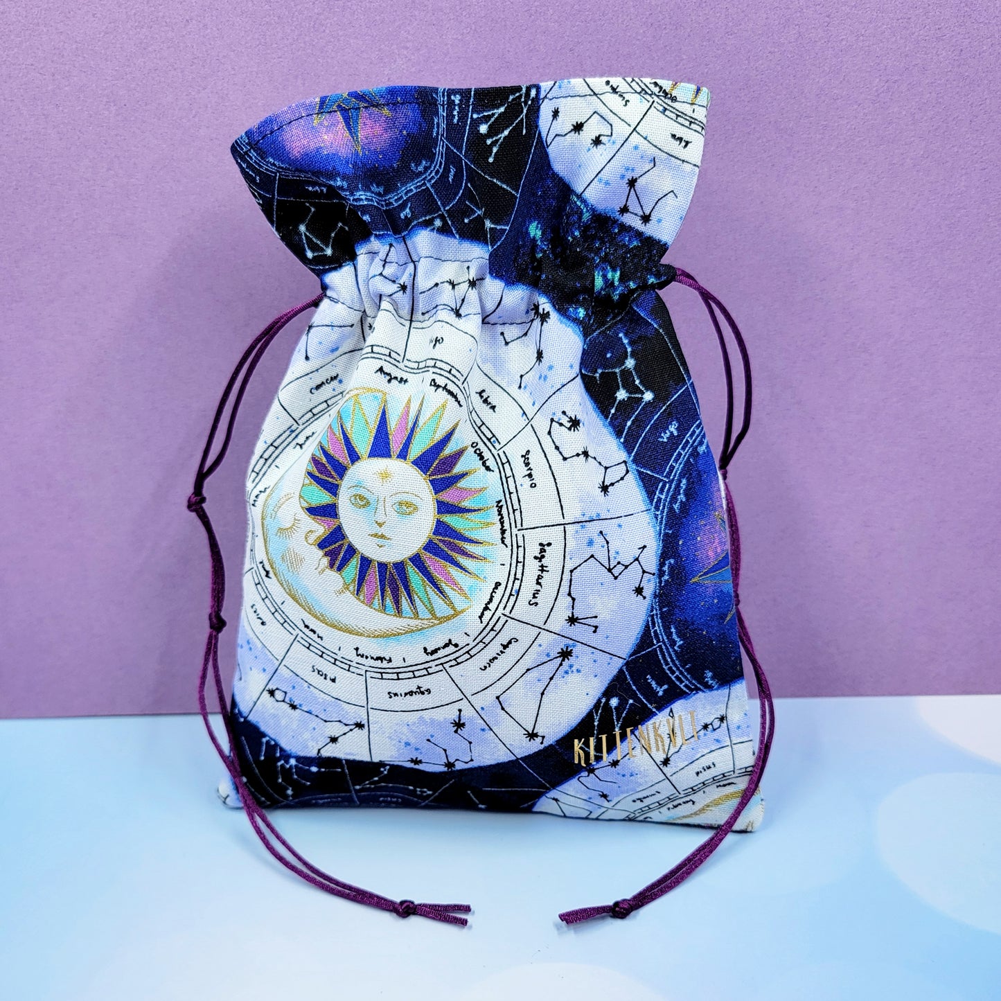 Mystical Witchy Zodiac Cosmic Celestial Trinket Pouch