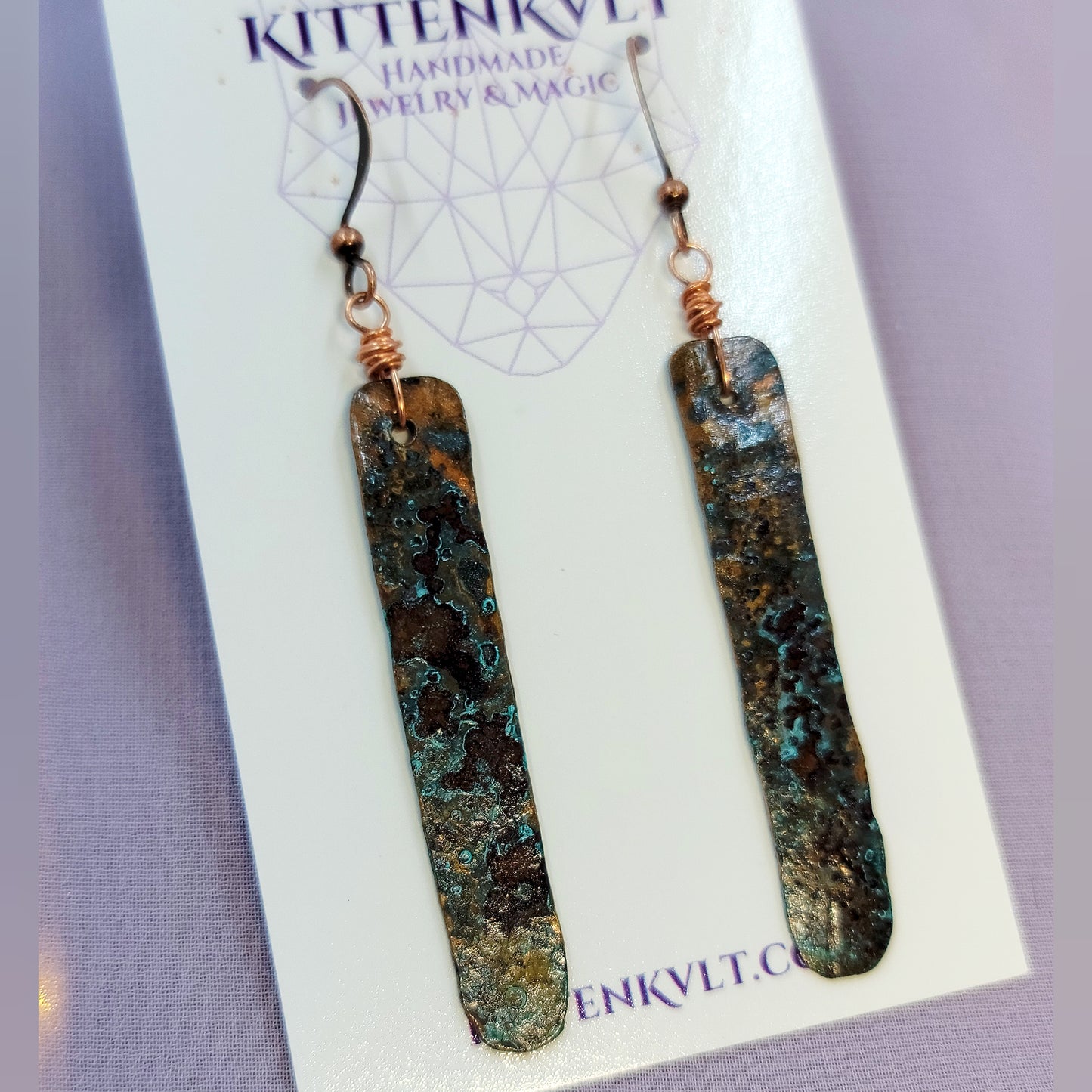 Rustic Patina Copper Earrings