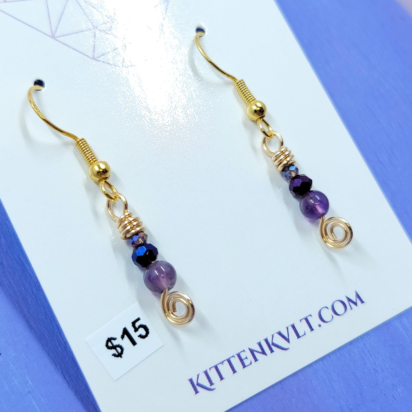 Dainty Witchy Amethyst Earrings