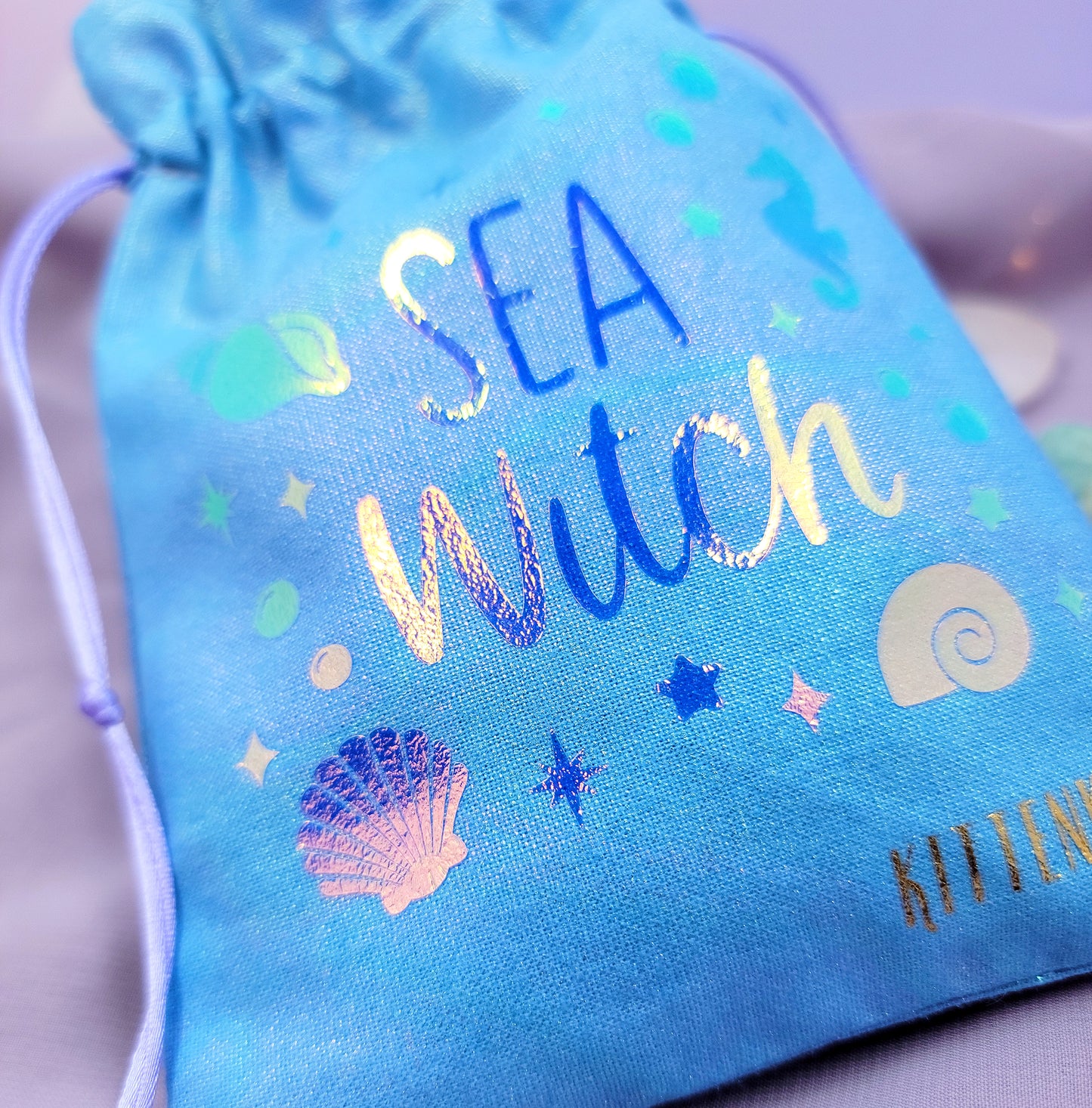 Holographic Sea Witch Mermaid Crystal Trinket Pouch