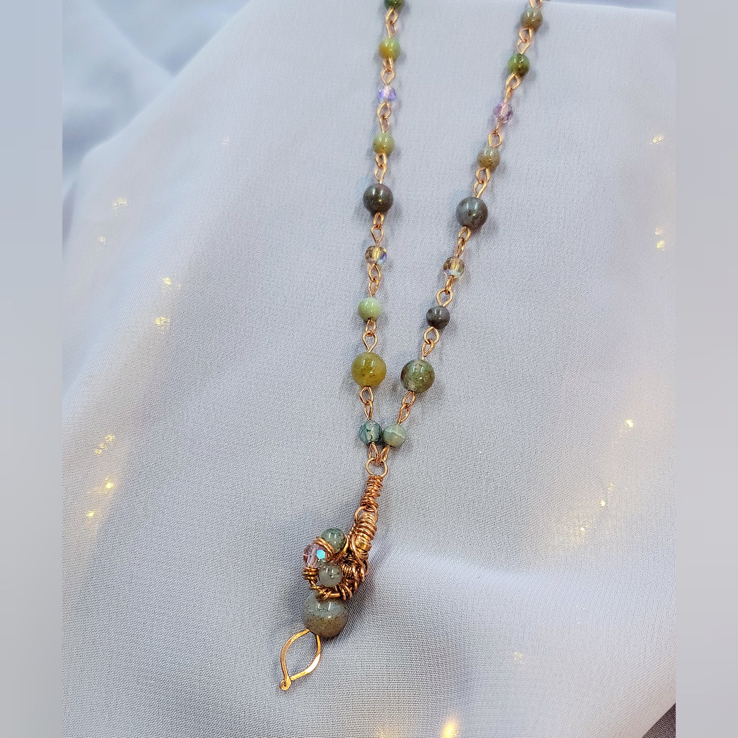 Mystical Witchy Fairy Ocean Jasper Copper Necklace