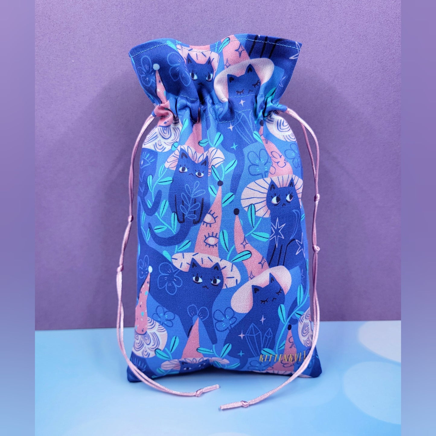 Witchy Mystical Kitty Garden Tarot Pouch