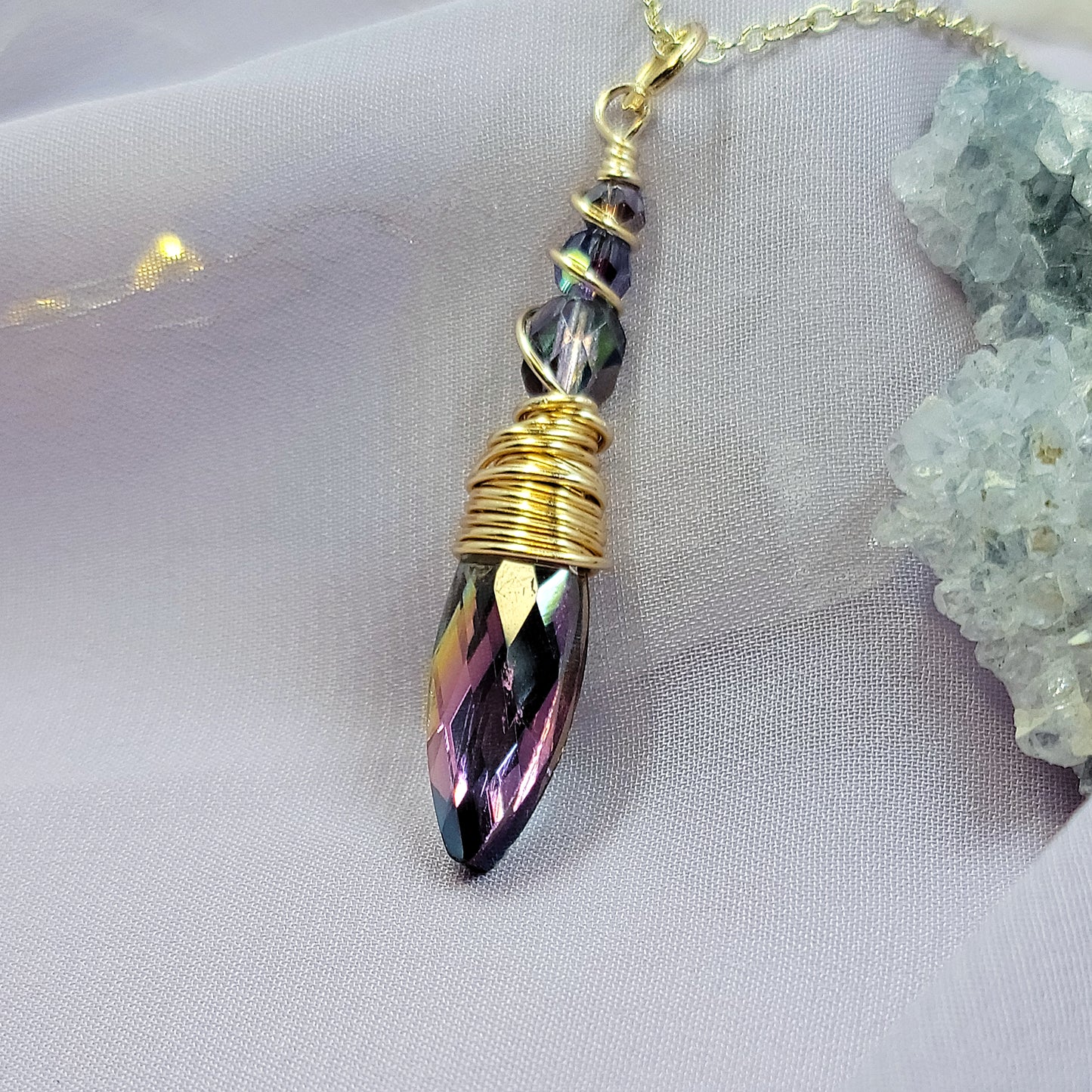 Mystical Fairy Rainbow Sun Catcher Necklace