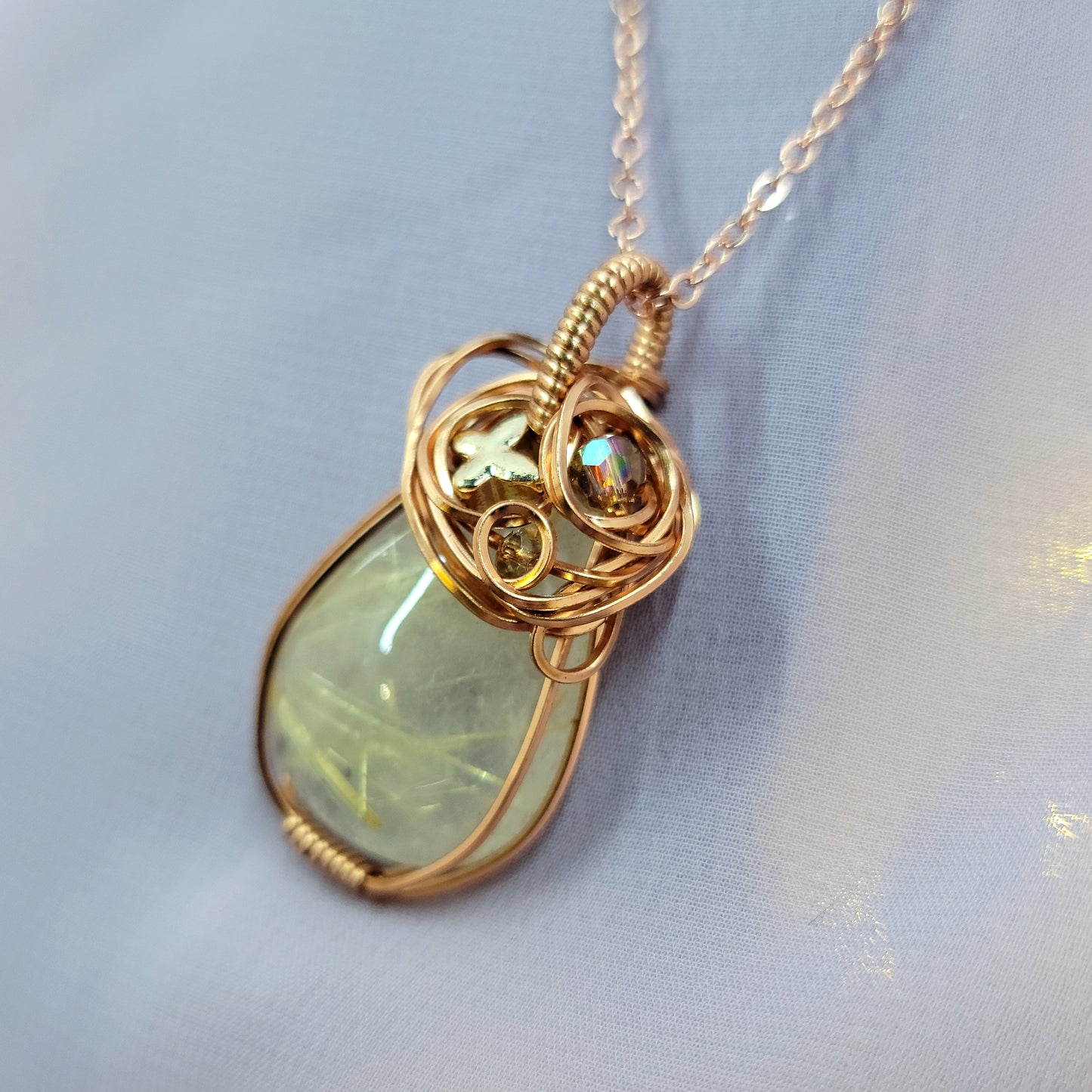 Fairy Rutilated Quartz Butterfly Pendant