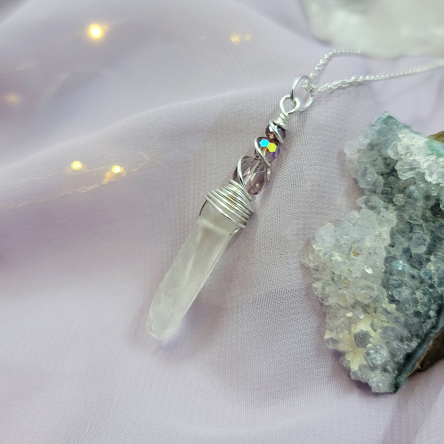 Ethereal Mystical Fairy Quartz Crystal Necklace