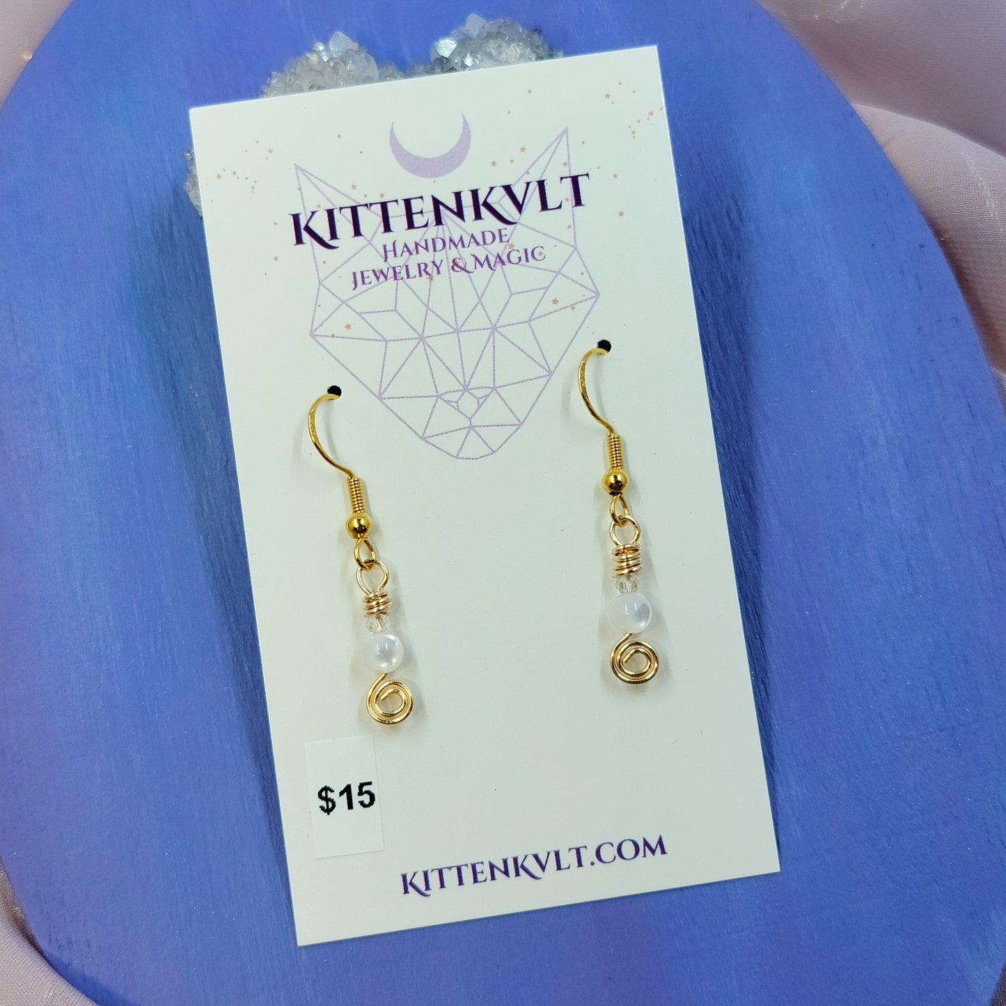 Dainty Ethereal Mother of Pearl Earrings