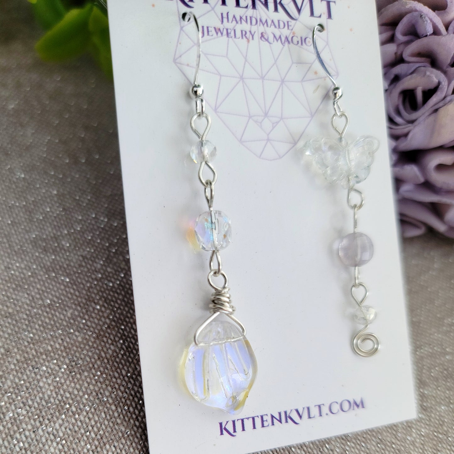Ethereal Fluorite Butterfly Earrings