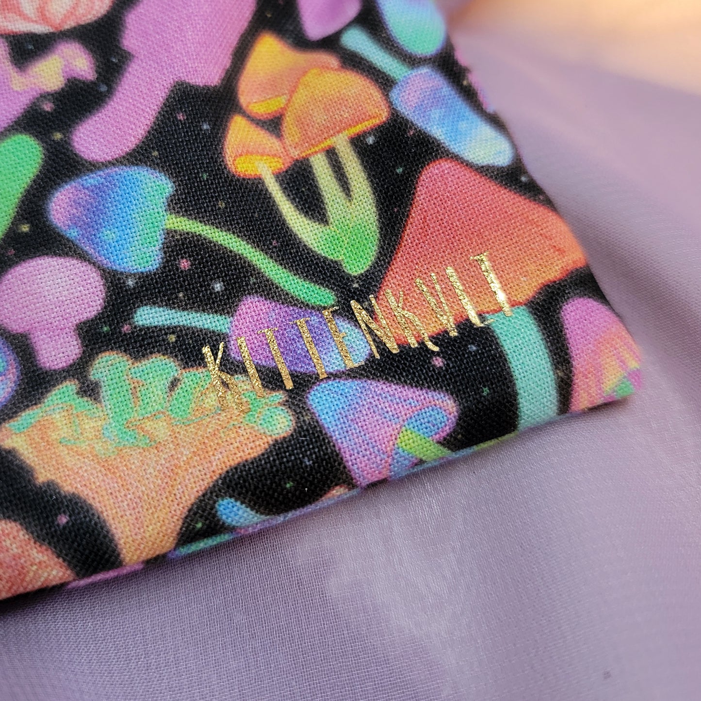Rainbow Mushroom Trinket Crystal Pouch