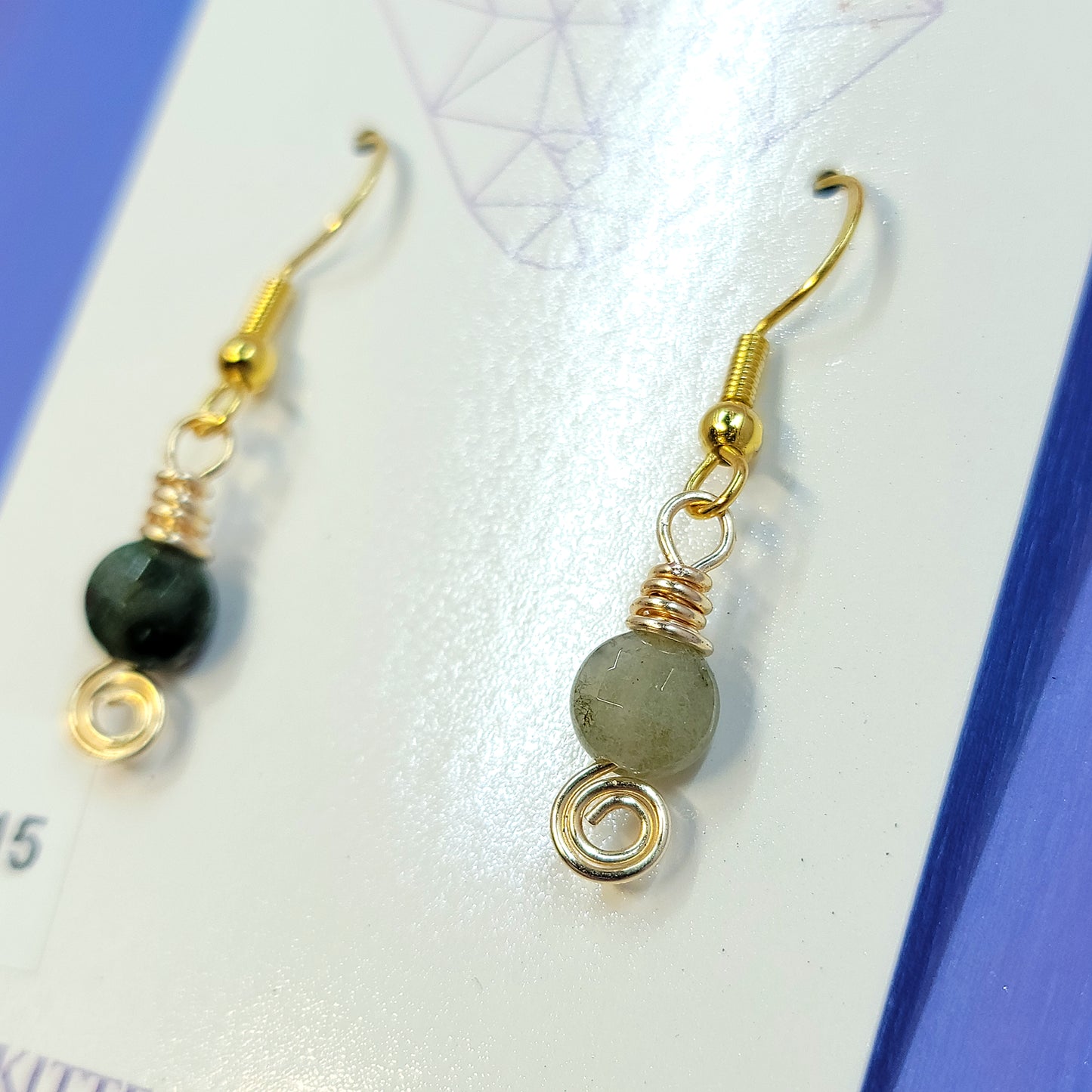 Dainty Earthy Moss Agate & Jasper Earrings