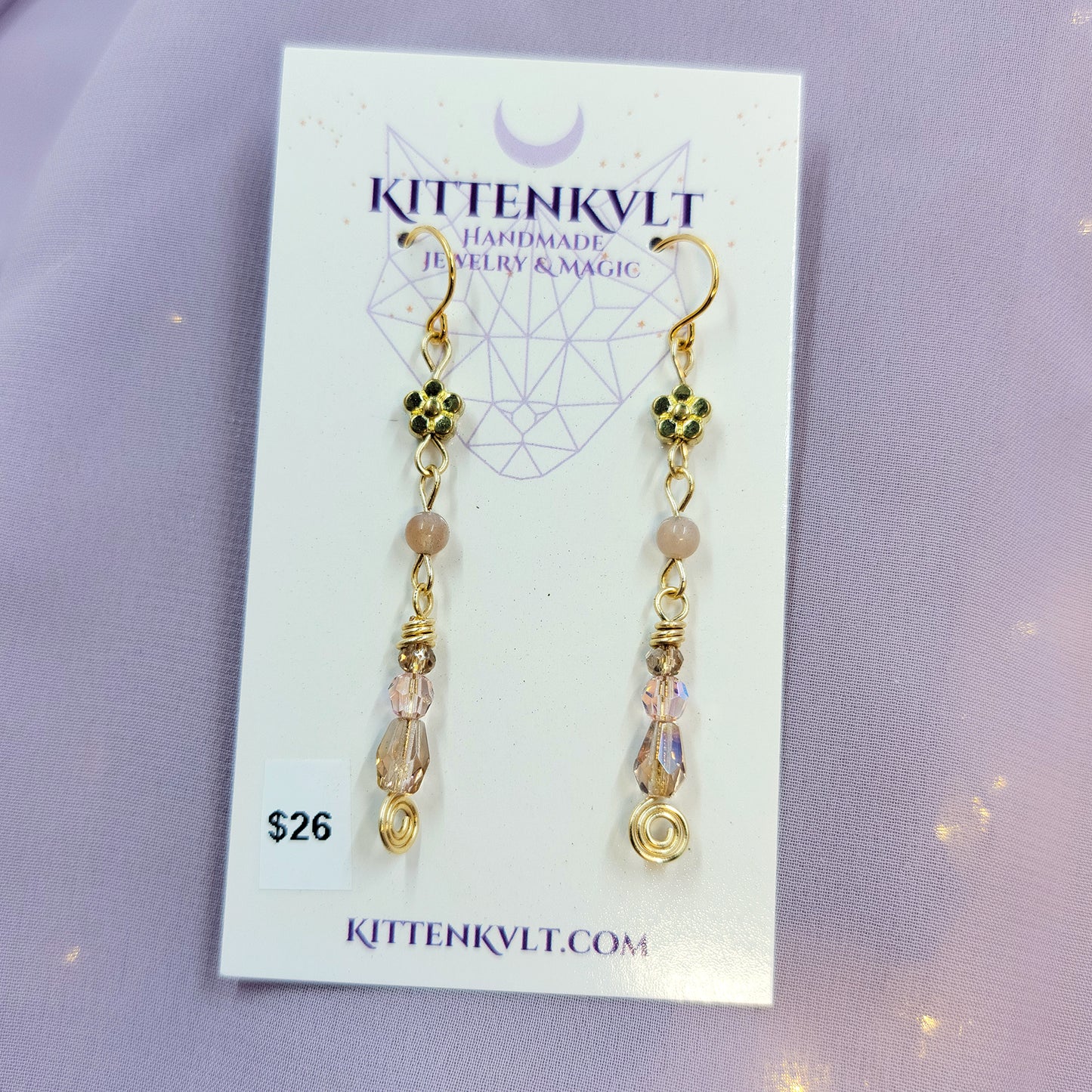 Dainty Sunstone Flower Earrings
