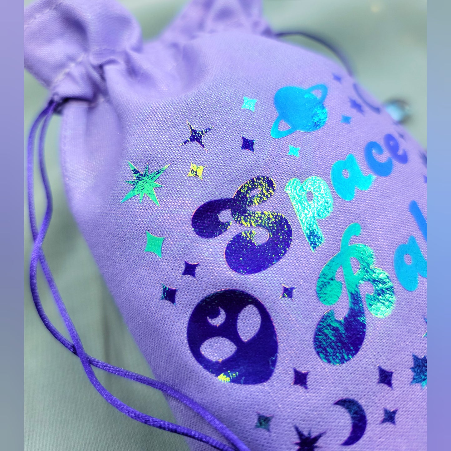 Holographic Space Babe Celestial Alien Crystal Trinket Pouch