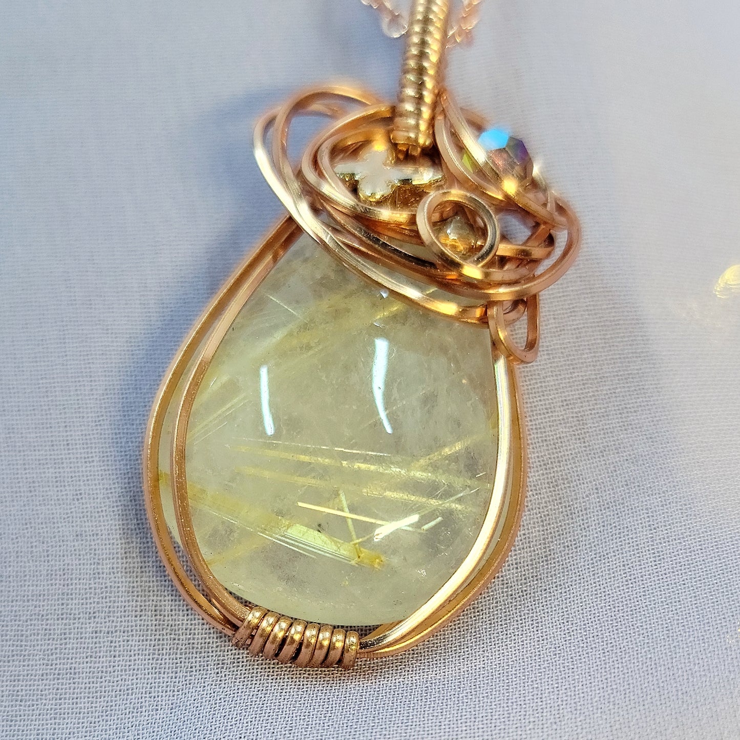 Fairy Rutilated Quartz Butterfly Pendant