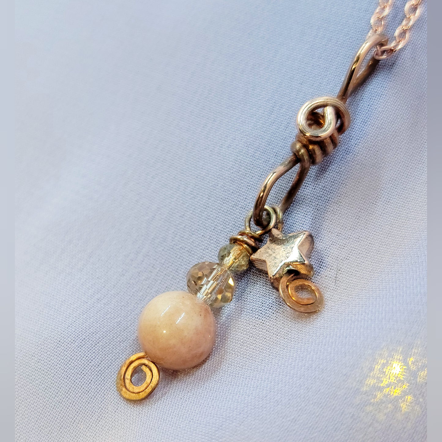 Witchy Fairy Celestial Sunstone Cosmic Copper Necklace