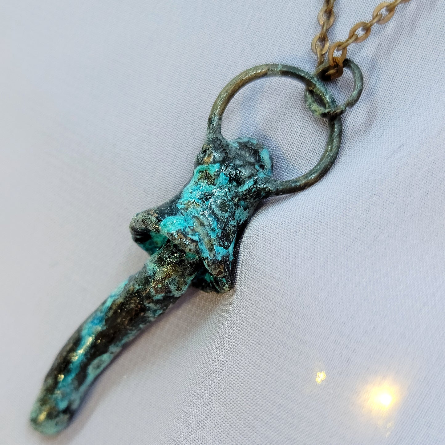 Patina Mushroom Electroformed Copper Necklace