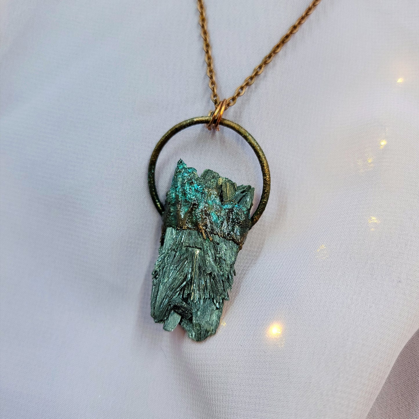 Black Kyanite Patina Dark Mountain Electroformed Copper Necklace