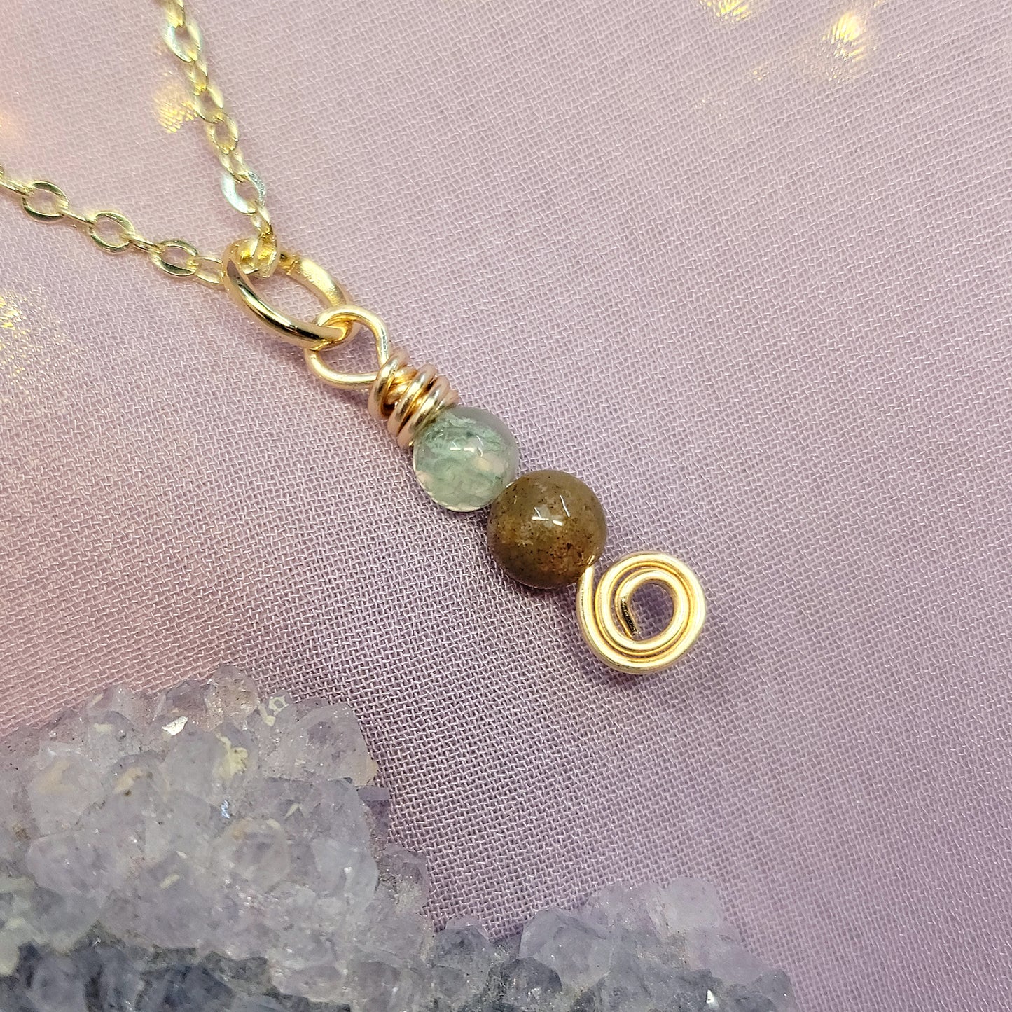Dainty Ocean Jasper Fairy Necklace