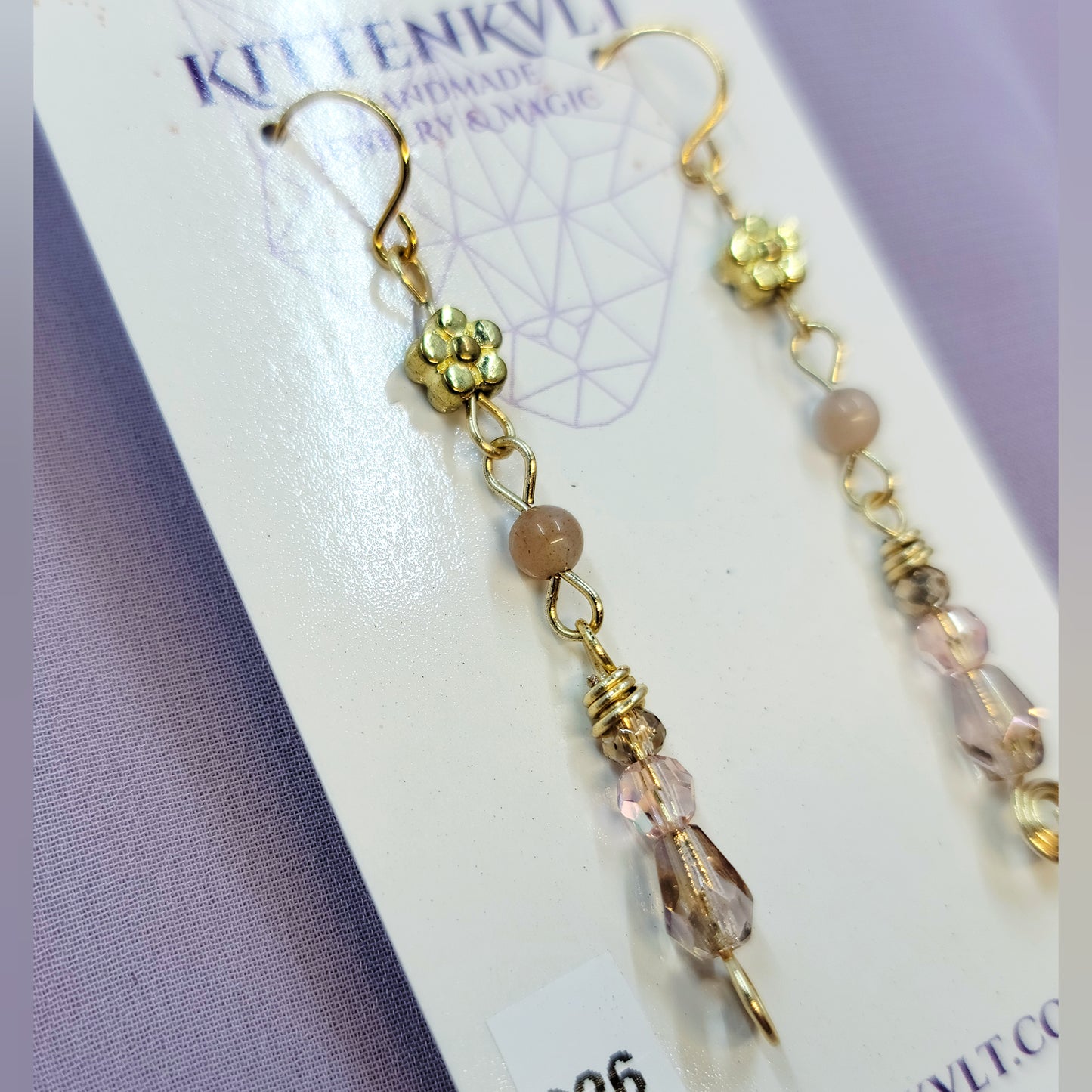 Dainty Sunstone Flower Earrings