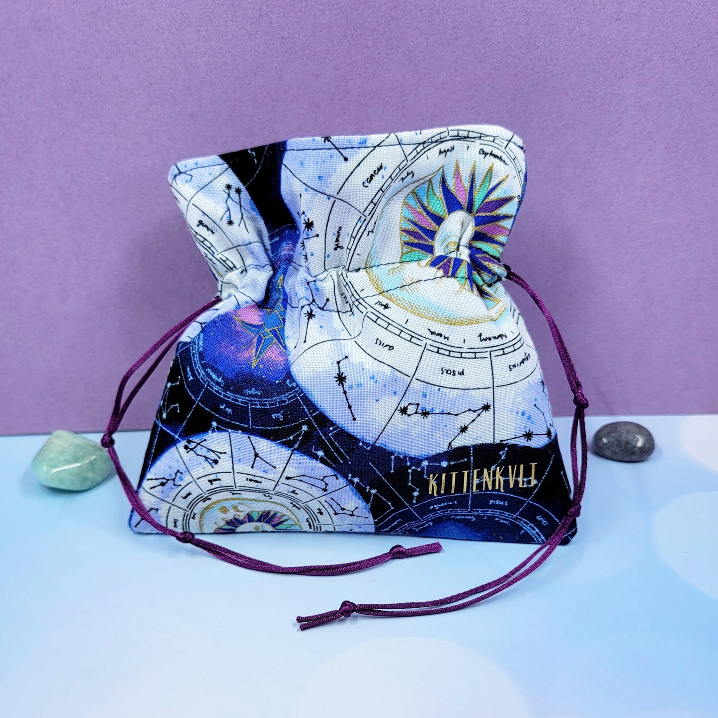 Celestial Witchy Zodiac Cosmic Crystal Pouch
