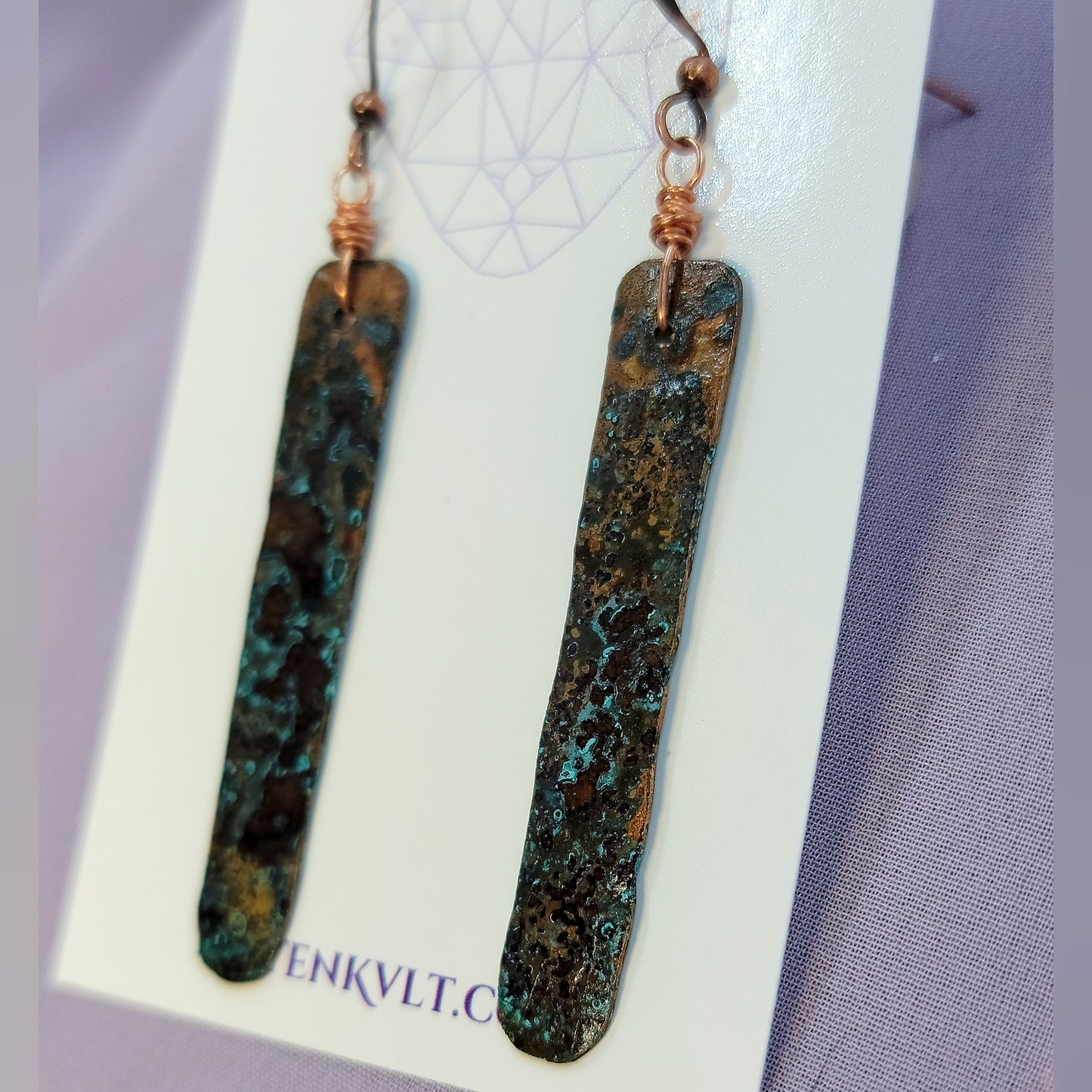 Rustic Patina Copper Earrings