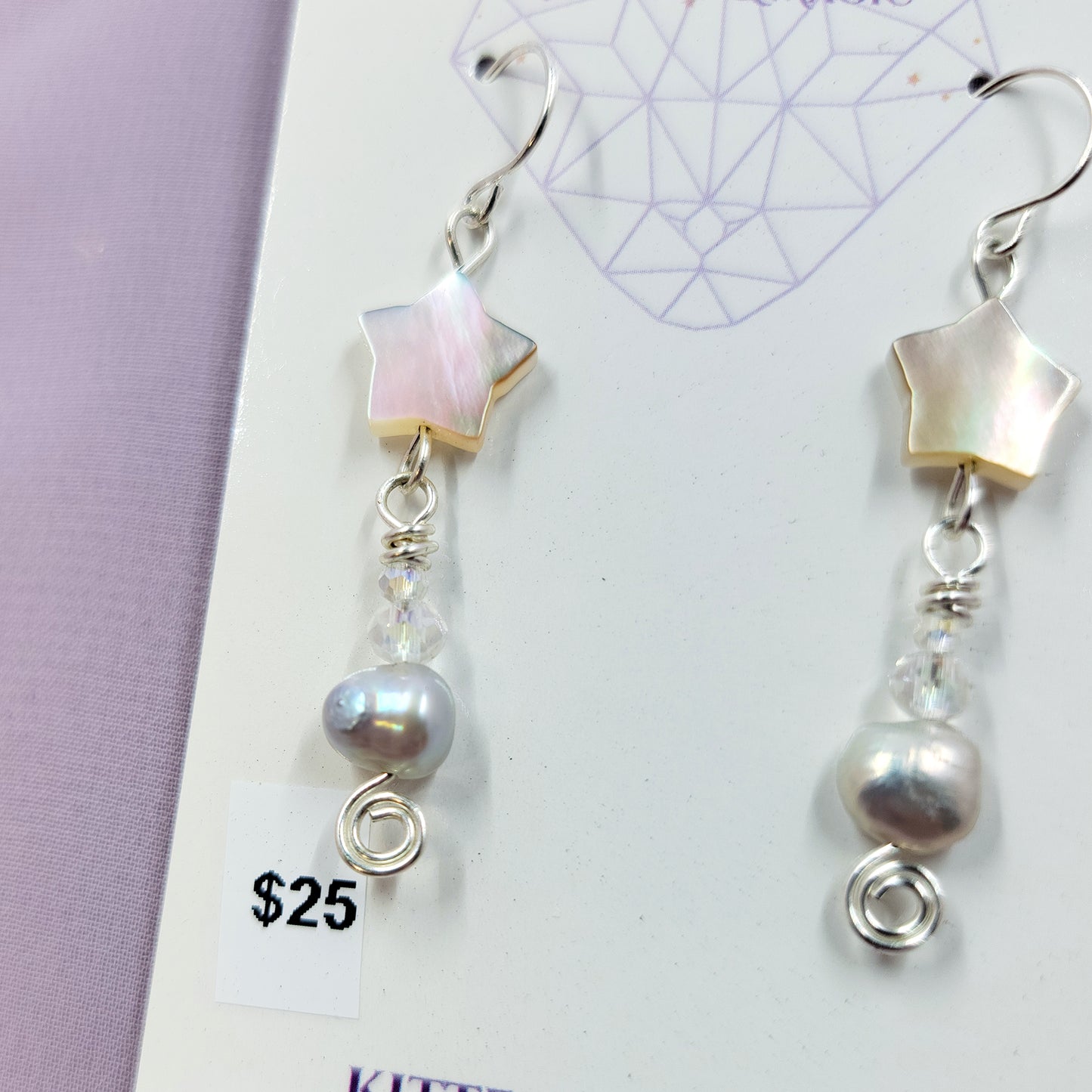 Shell Star & Freshwater Pearl Earrings